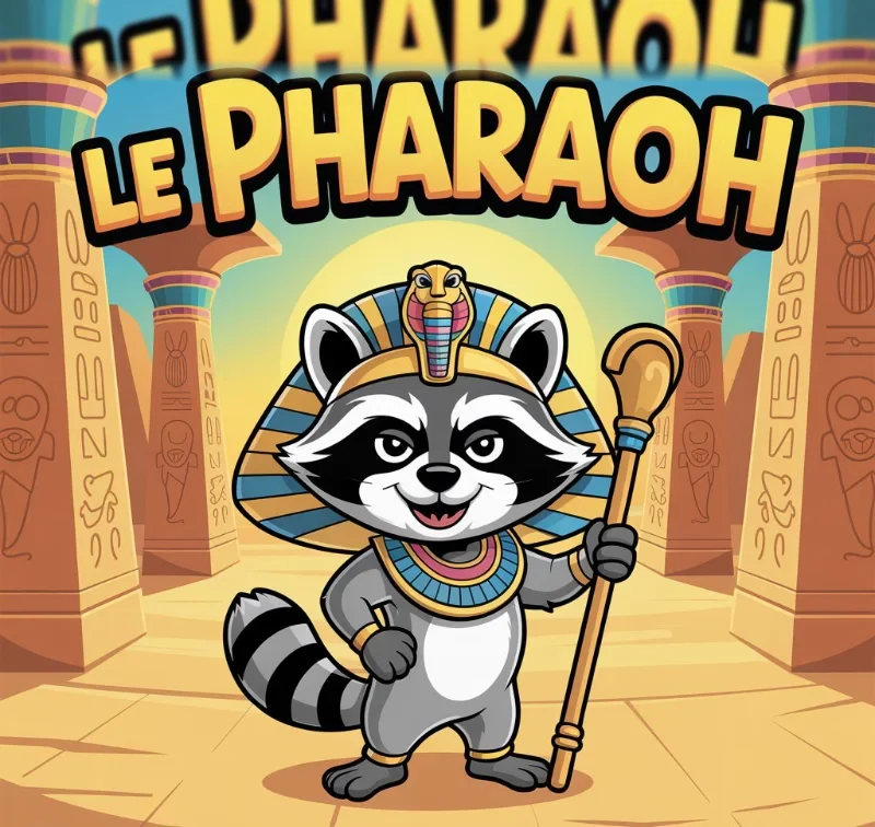 Postać Smokey w stroju faraona — grafika mobilna Le Pharaoh